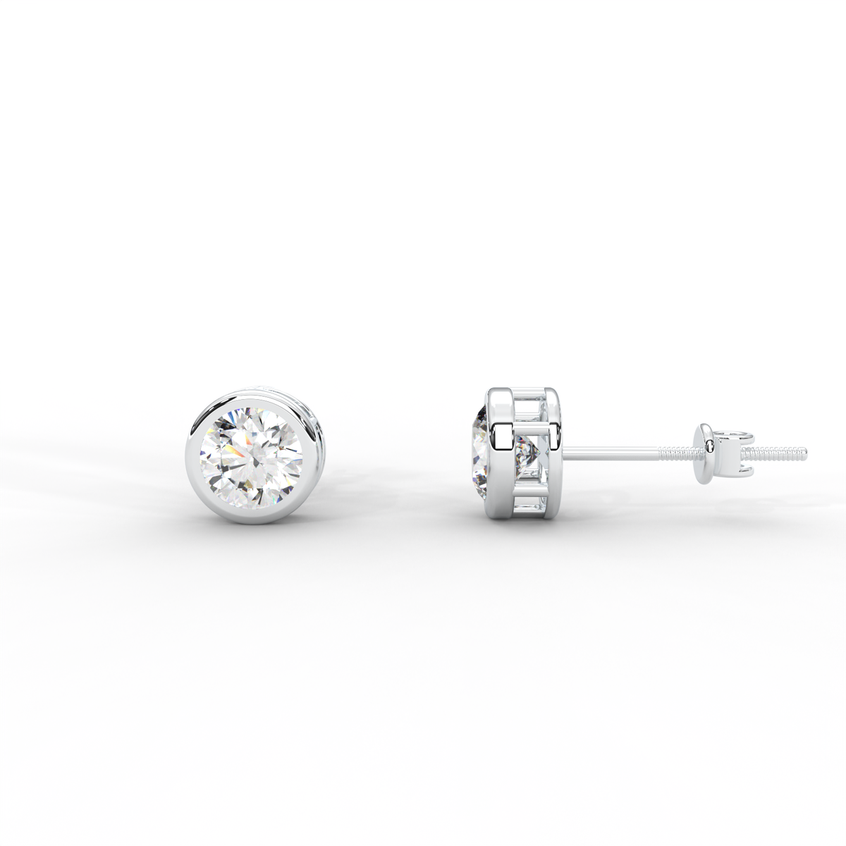 14k offers White Gold 1 Carat Moissanite Diamond Stud Earrings