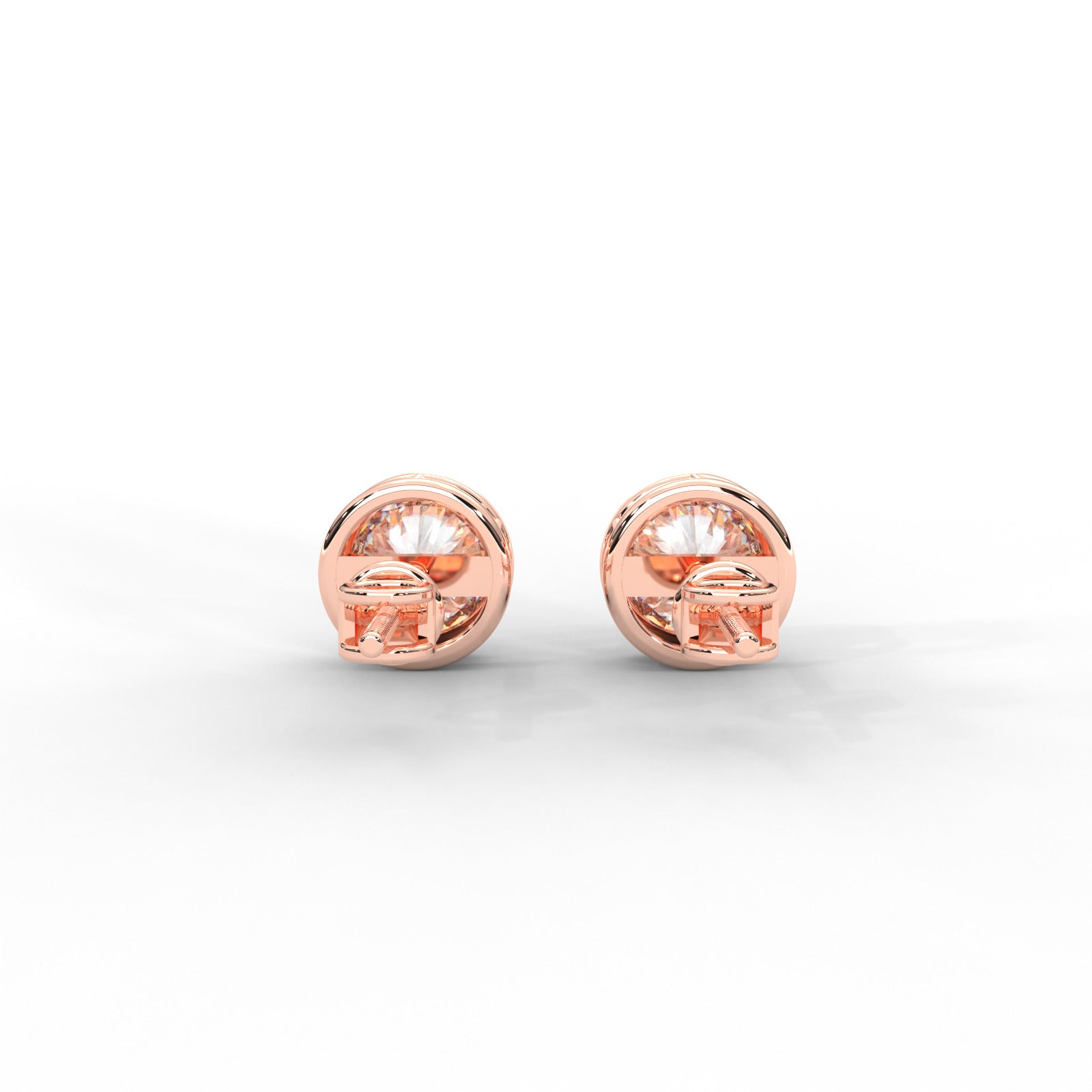 Earrings, Stud Earrings For Women, 2.16 outlets Ct Colorless Moissanite, Moissanite Earrings, 14K Rose Gold Plated, Solitaire Tension Set Earrings