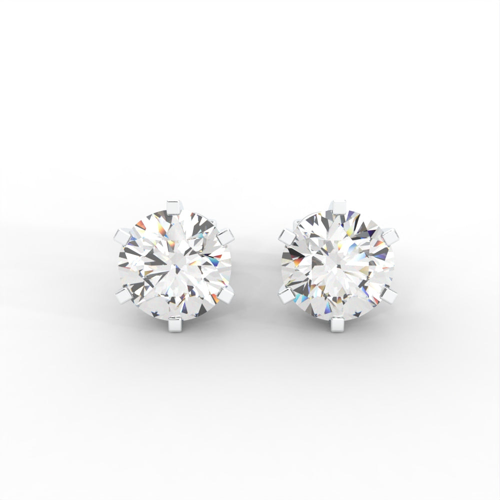 18k 1ct Round Cut store Moissanite White Diamond Earrings